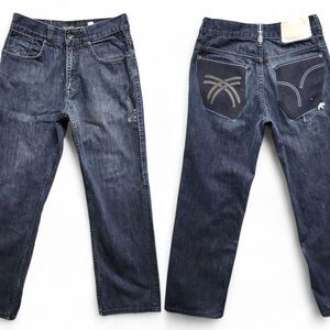 Vintage Rocawear Jeans Men's 34 (Fits as 31x30) Blue Original Fit Y2K Distressed